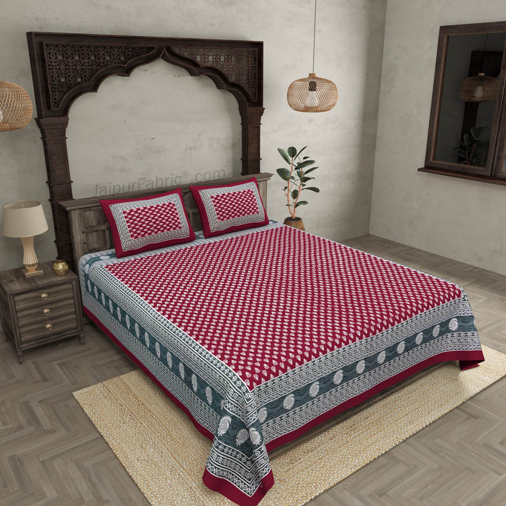 Screen Print Cotton Double Bedsheet – Choose Your Favorite Border & Design