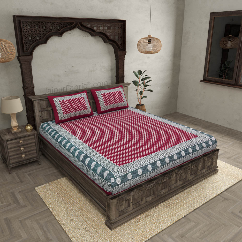 Screen Print Cotton Double Bedsheet – Choose Your Favorite Border & Design