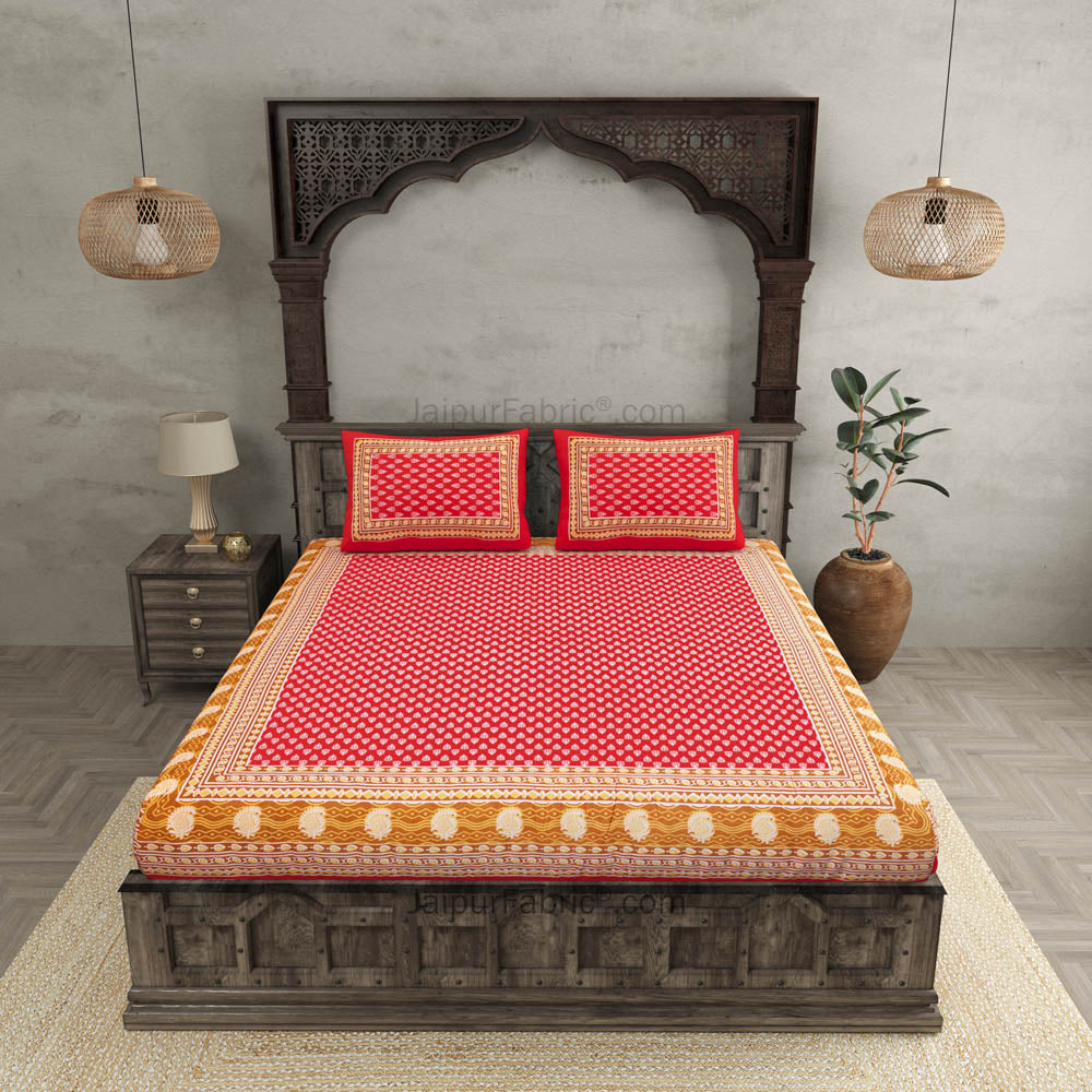 Screen Print Cotton Double Bedsheet – Choose Your Favorite Border & Design