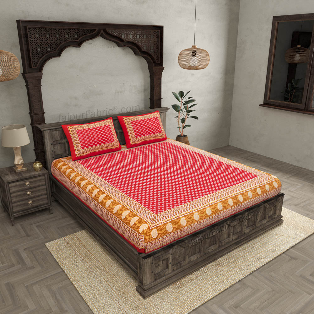 Screen Print Cotton Double Bedsheet – Choose Your Favorite Border & Design