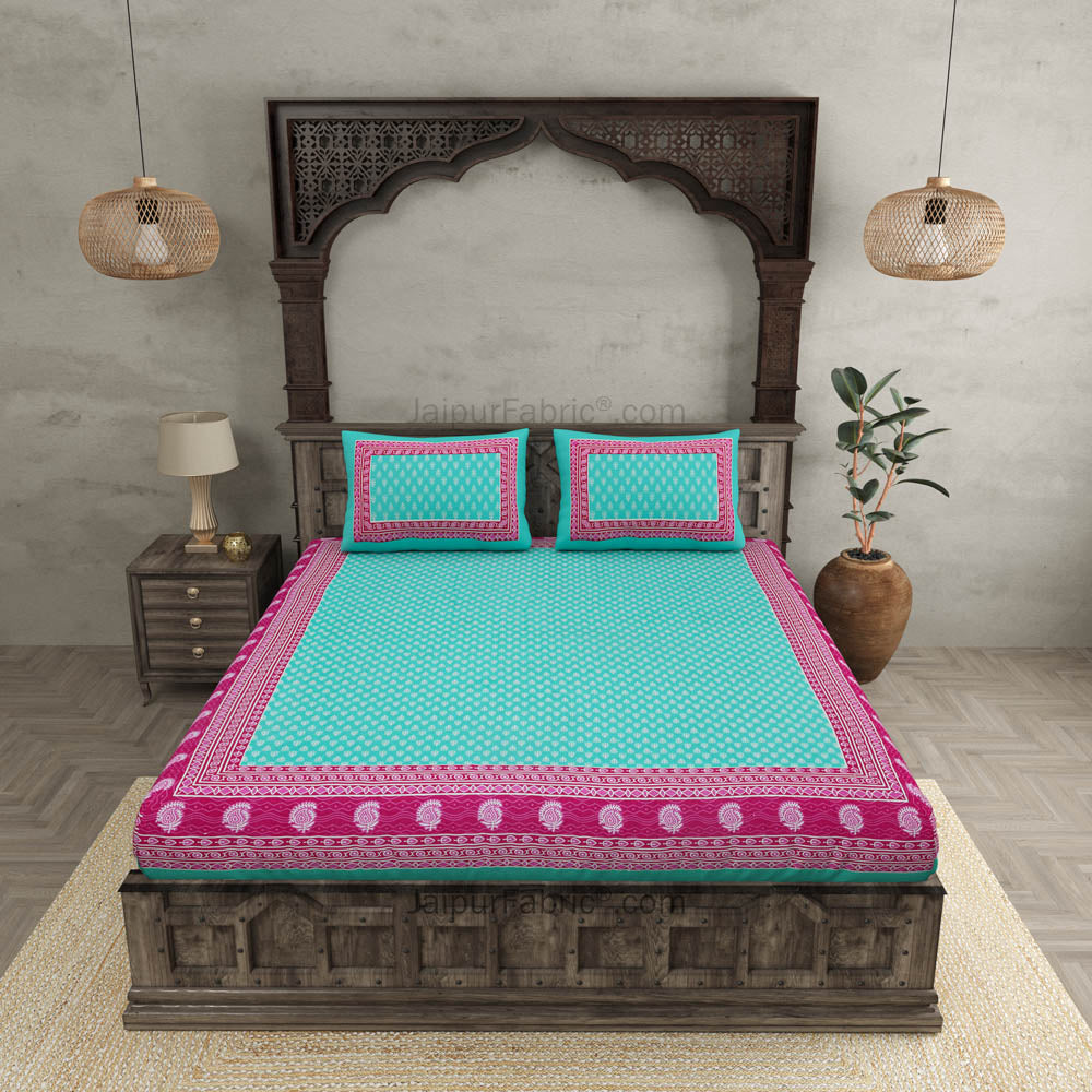 Screen Print Cotton Double Bedsheet – Choose Your Favorite Border & Design