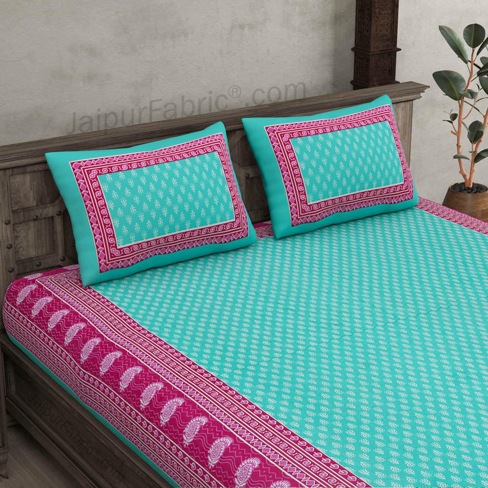 Screen Print Cotton Double Bedsheet – Choose Your Favorite Border & Design