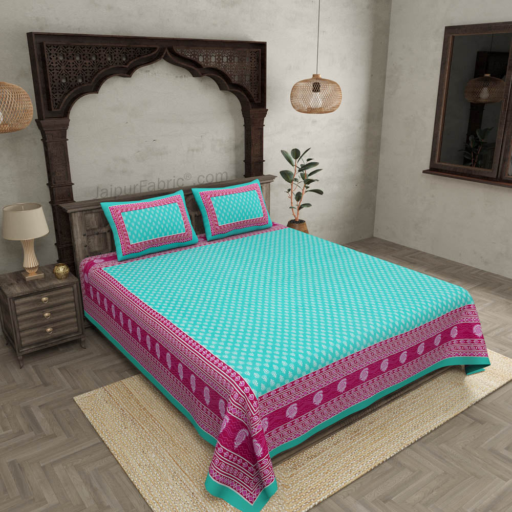 Screen Print Cotton Double Bedsheet – Choose Your Favorite Border & Design