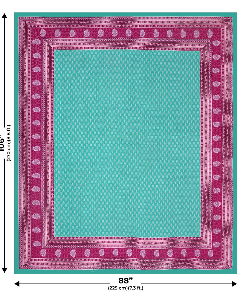 Screen Print Cotton Double Bedsheet – Choose Your Favorite Border & Design