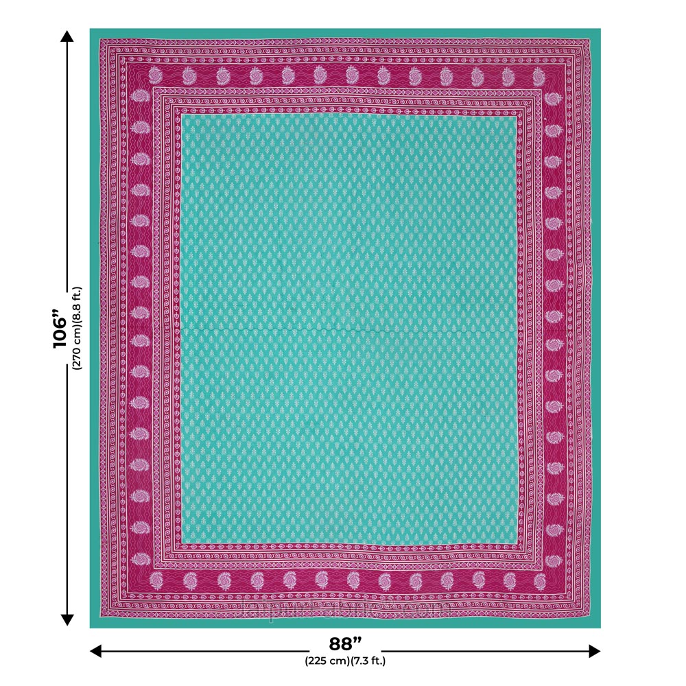 Screen Print Cotton Double Bedsheet – Choose Your Favorite Border & Design