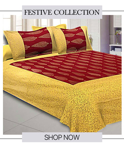 COMBO356 Beautiful Patola Bedsheet + 4 Pillow Cover