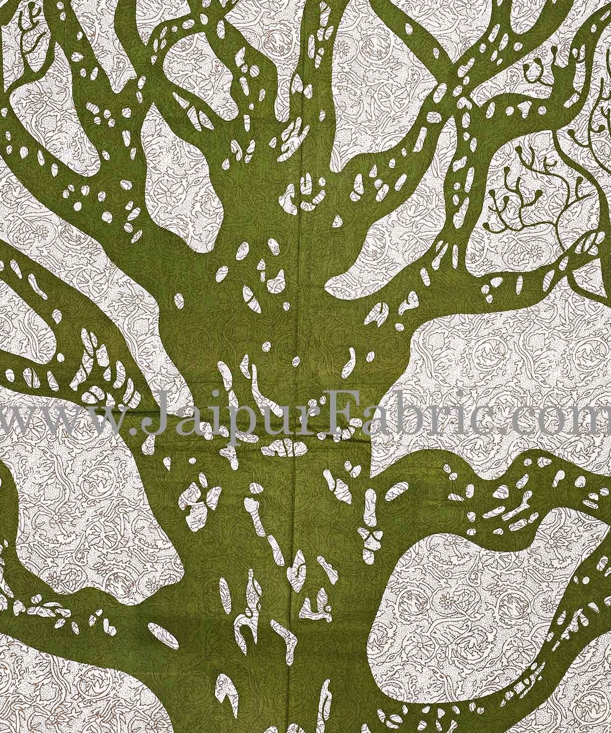 Big Tree Pattern Super Fine Cotton Double Bedsheet Combo of 4