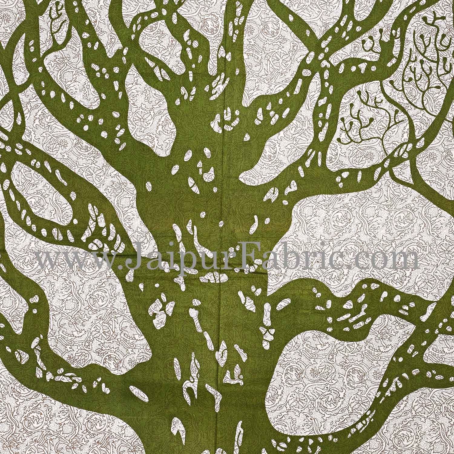 Big Tree Pattern Super Fine Cotton Double Bedsheet Combo of 4