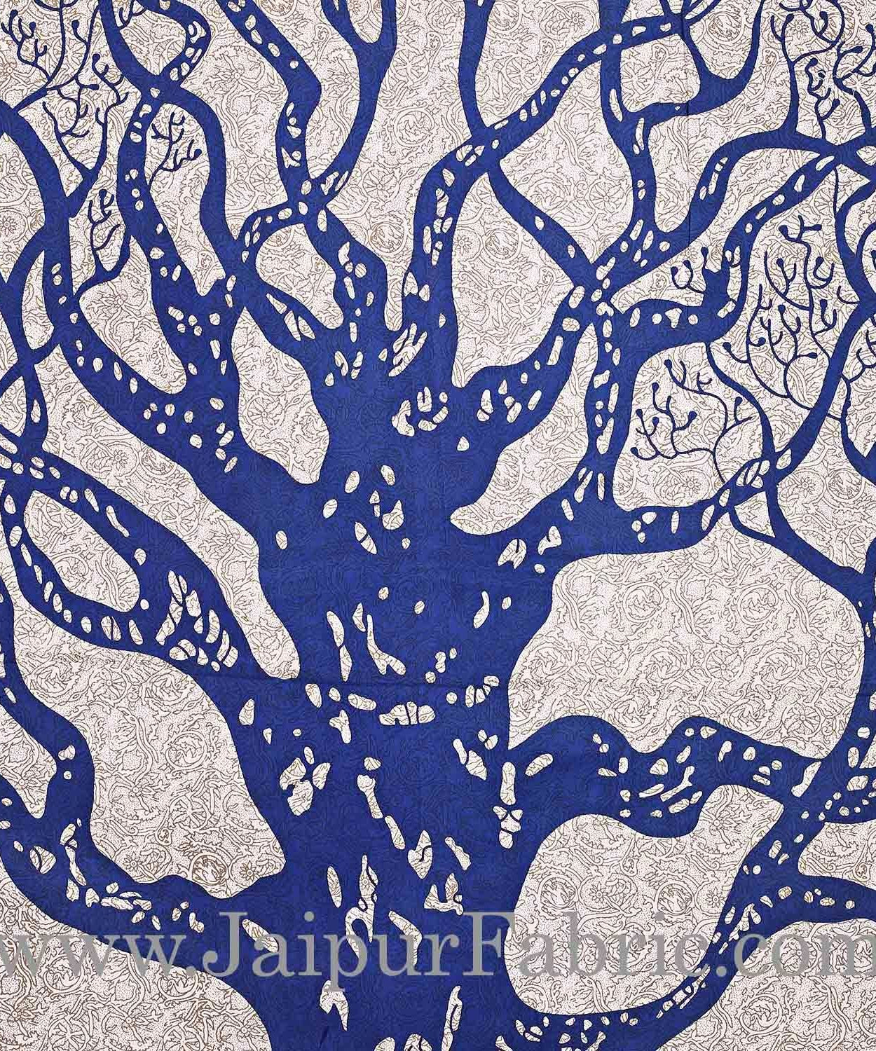 Big Tree Pattern Super Fine Cotton Double Bedsheet Combo of 4