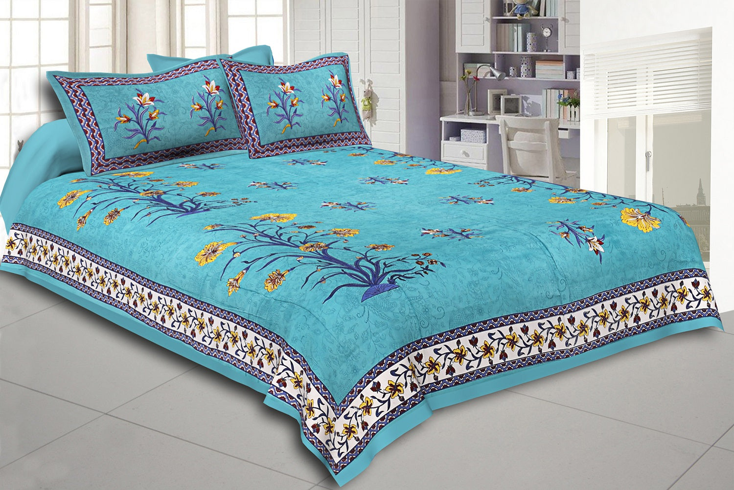 Vibrant Heritage Cotton Double Bedsheet Collection