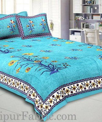 Tree Print Cotton Double Bedsheet Combo of 4