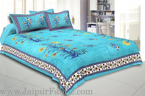 Tree Print Cotton Double Bedsheet Combo of 4