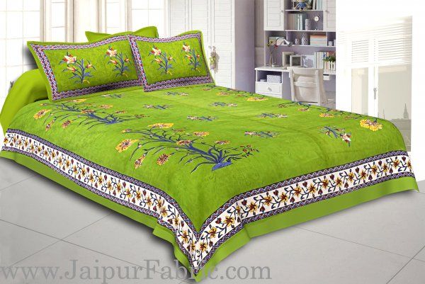 Tree Print Cotton Double Bedsheet Combo of 4