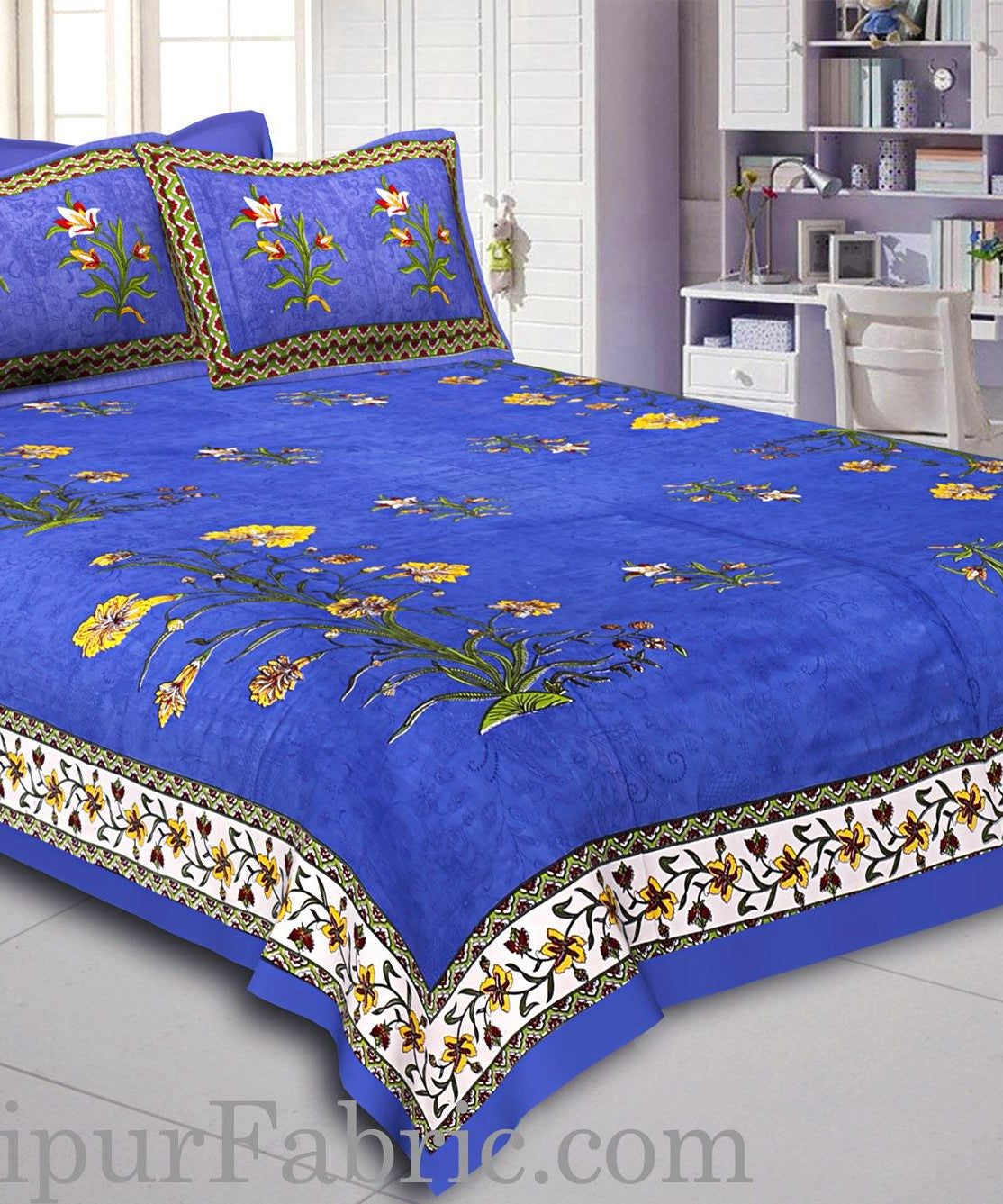 Tree Print Cotton Double Bedsheet Combo of 4