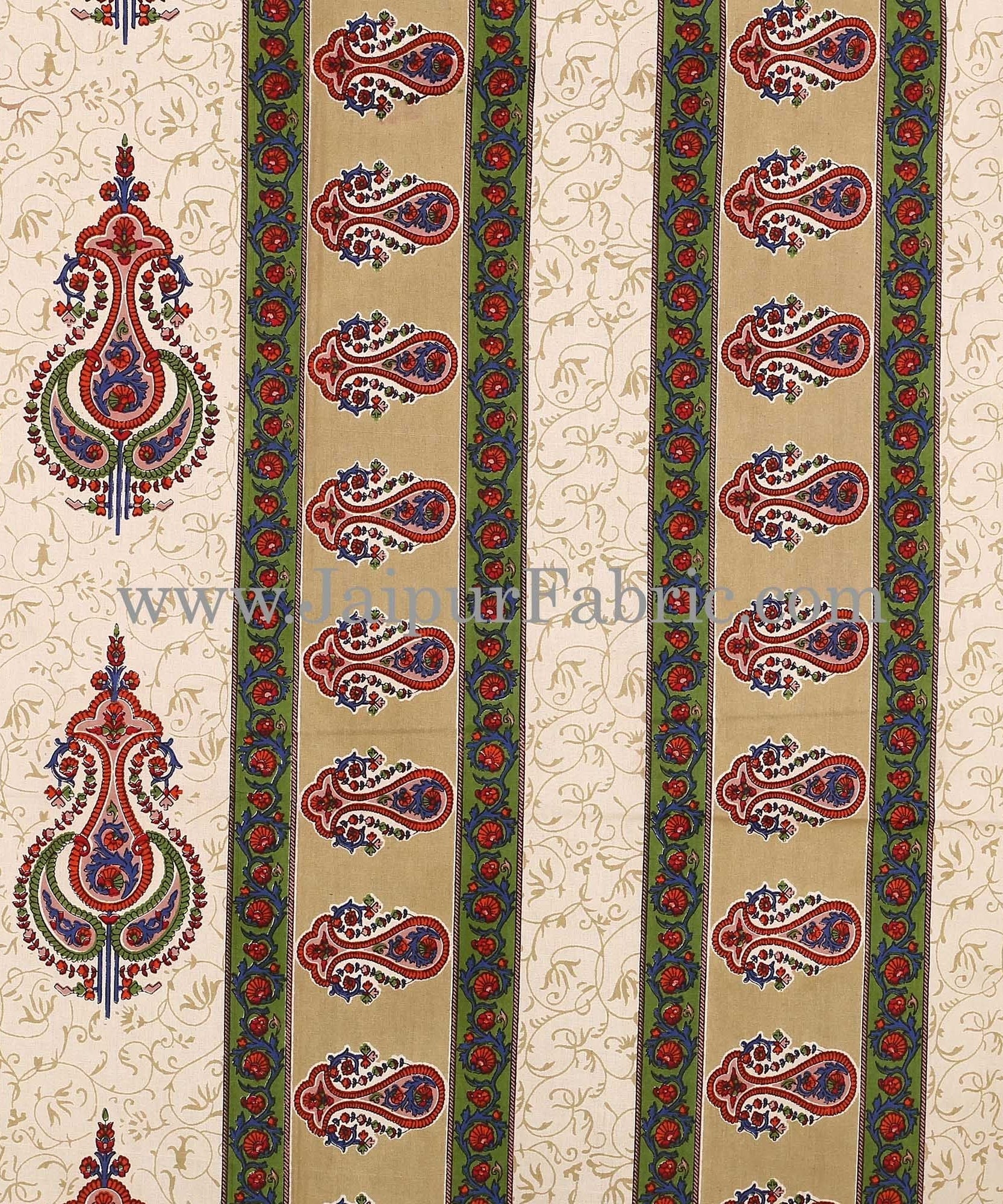 Artistic Multicolor Cotton Double Bed Set with Matching Covers