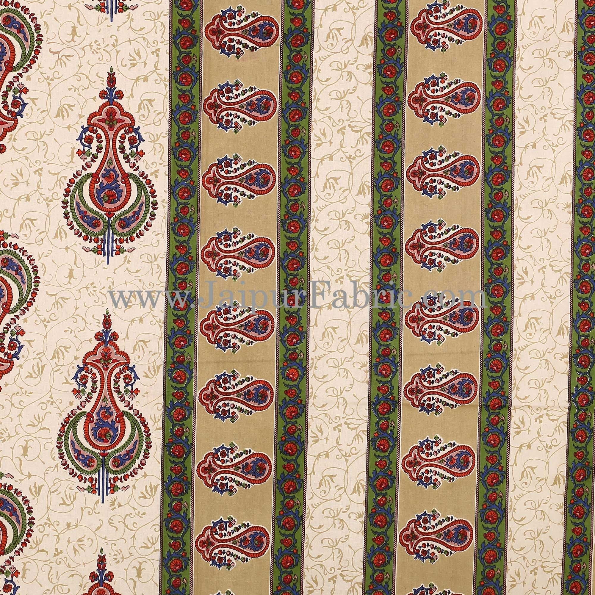 Artistic Multicolor Cotton Double Bed Set with Matching Covers