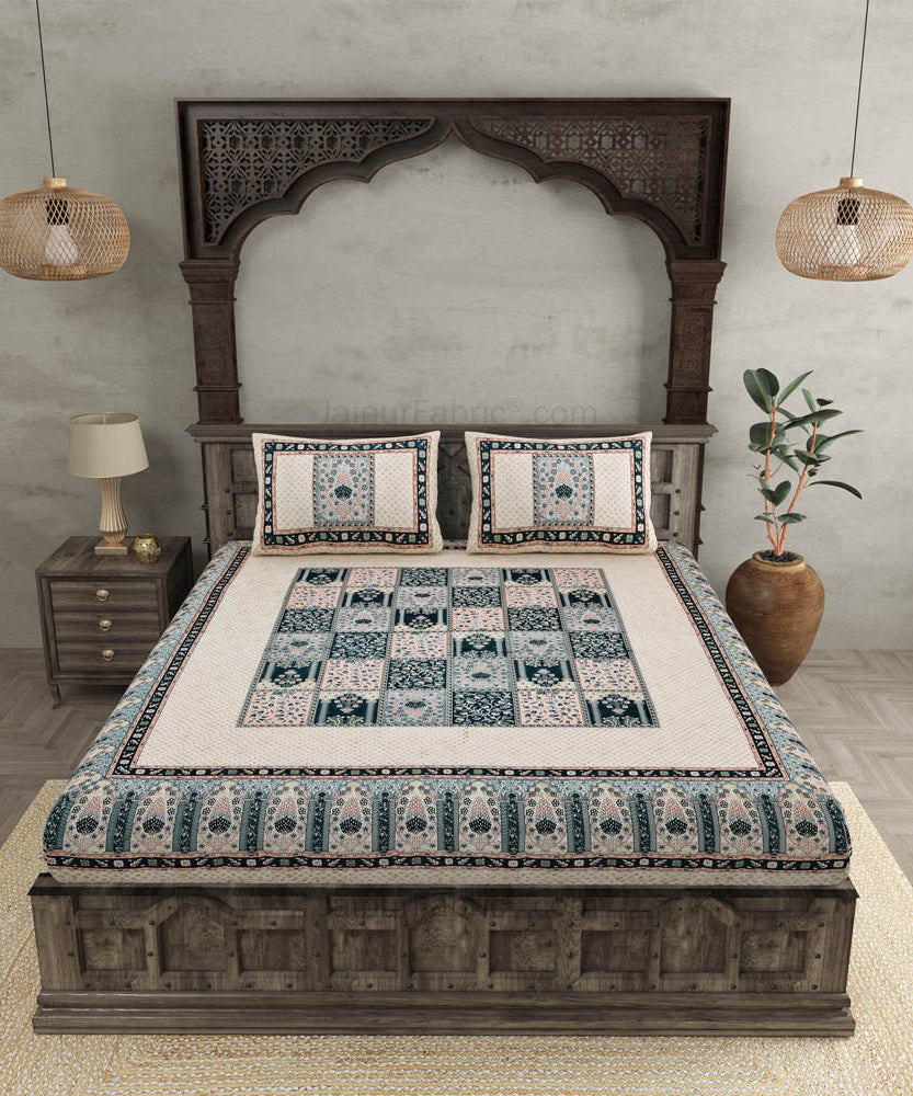 The Rich Legacy Grey Cotton Double Bedsheet