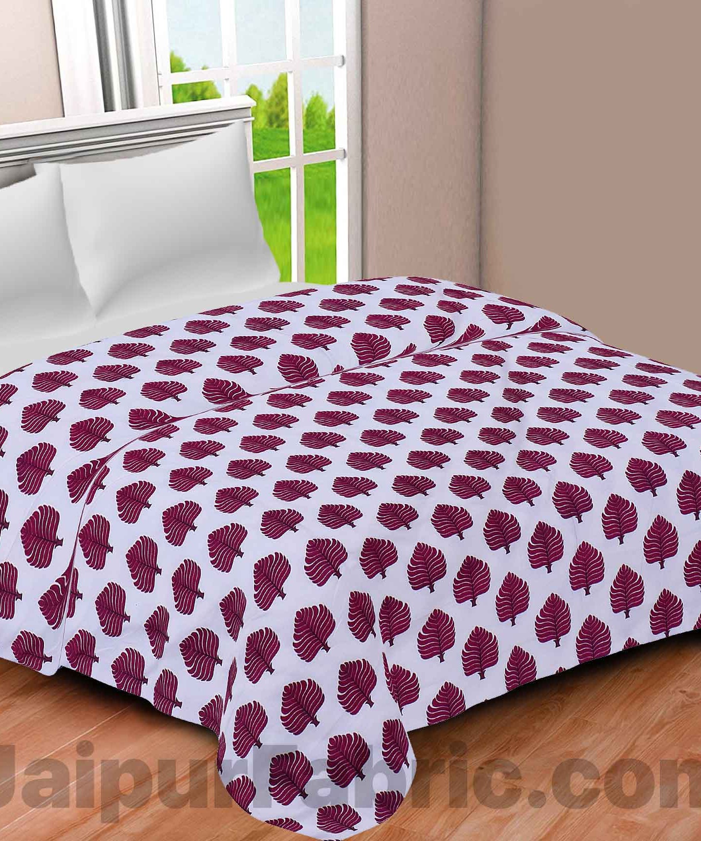 Pure Cotton Petal Print Reversible Double Bed Blanket/ Duvet/Quilt/AC Dohar