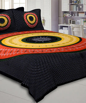 Traditional Bandhej Print Double Bedsheet – Choose Your Favorite Color