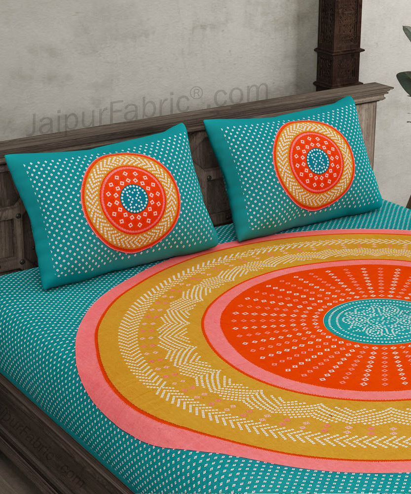 Traditional Bandhej Print Double Bedsheet – Choose Your Favorite Color