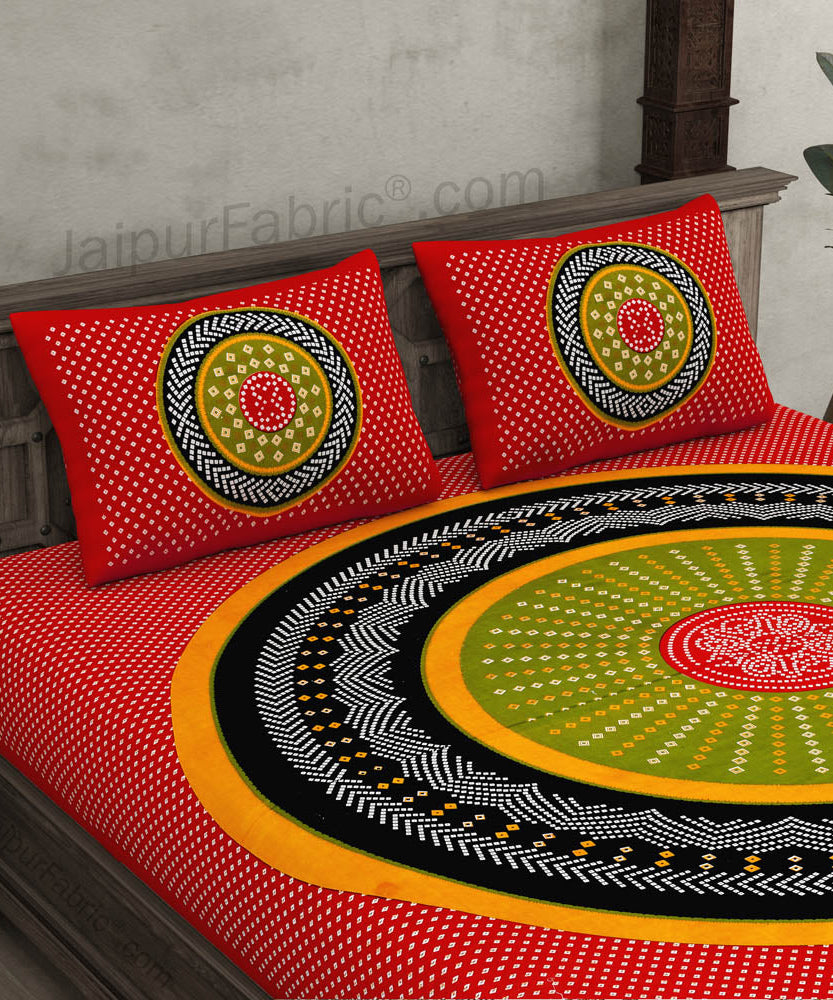 Traditional Bandhej Print Double Bedsheet – Choose Your Favorite Color