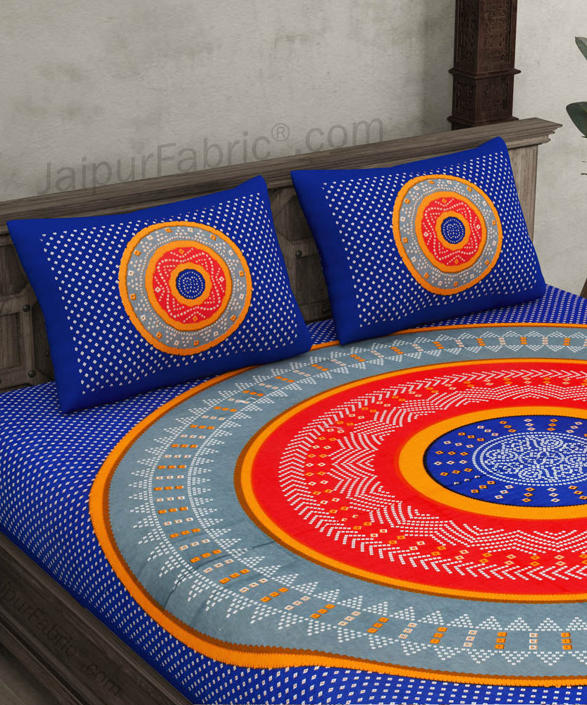 Traditional Bandhej Print Double Bedsheet – Choose Your Favorite Color