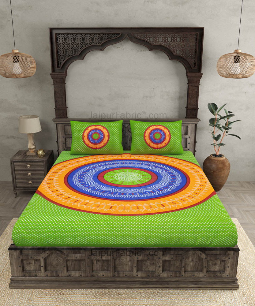 Traditional Bandhej Print Double Bedsheet – Choose Your Favorite Color