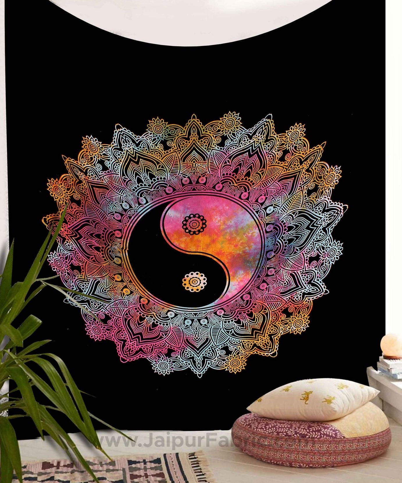 Tie And Dye Doordarshan Print Black & White Bedsheet