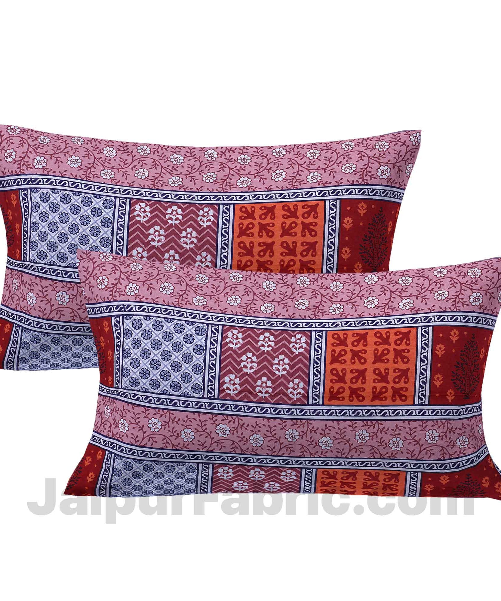 Pure Cotton Taffy Color Small Floral Jaipuri Procian Bedsheet