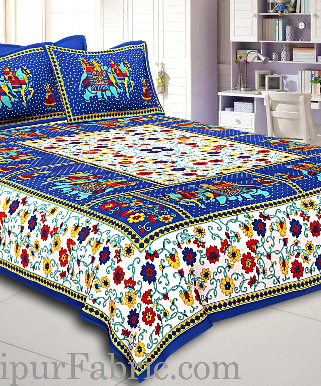 COMBO354 Beautiful Multicolor 2 Bedsheet + 4 Pillow Cover