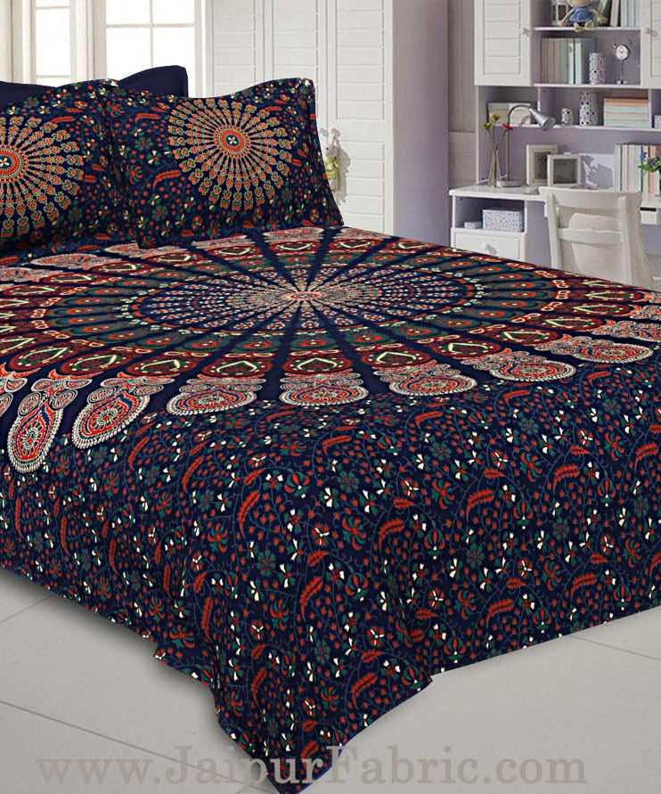 COMBO355 Beautiful Multicolor 2 Bedsheet + 4 Pillow Cover
