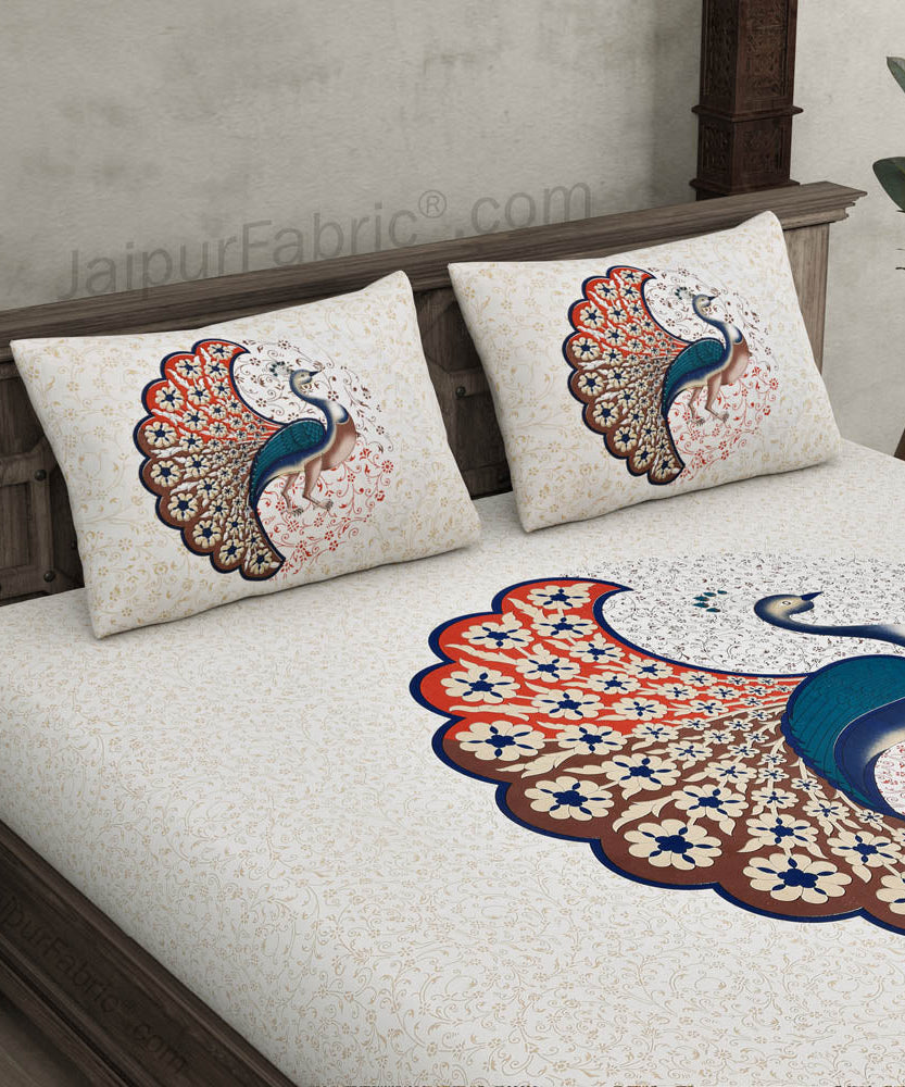 COMBO348 Twill Cotton 2 Double Bed Sheet + 4 Pillow Cover