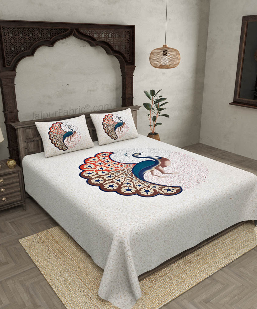 COMBO348 Twill Cotton 2 Double Bed Sheet + 4 Pillow Cover