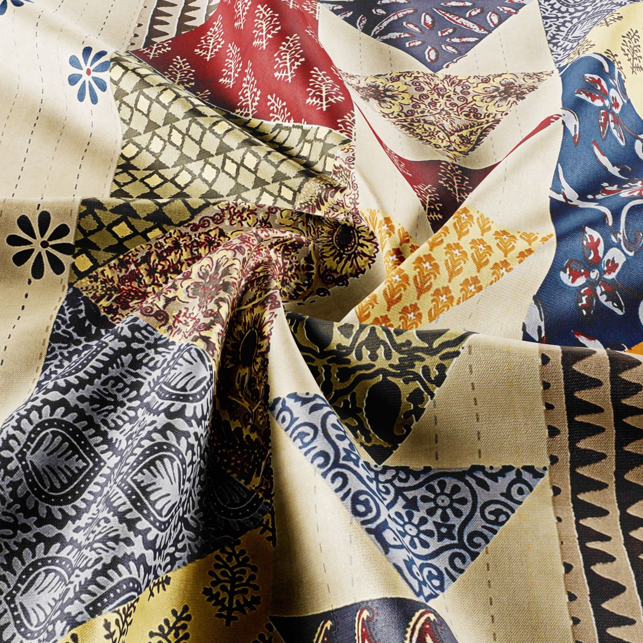 COMBO348 Twill Cotton 2 Double Bed Sheet + 4 Pillow Cover