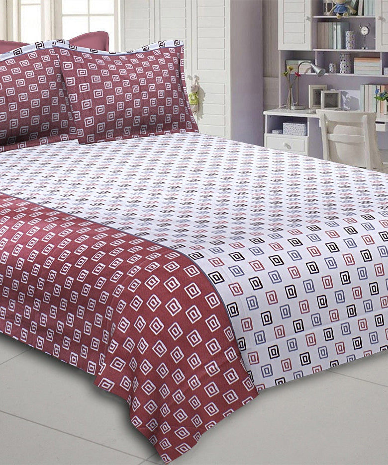 Designer's Dream Multicolor Double Bed Set with 8 Pillow Covers