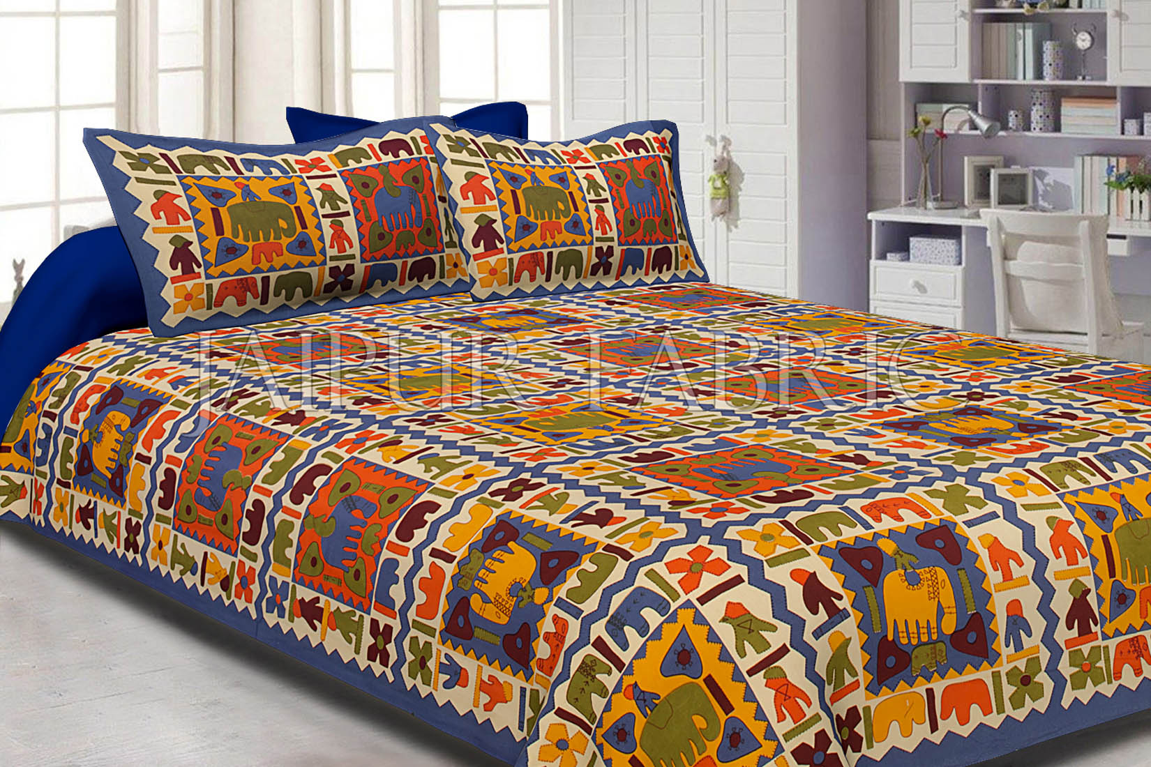 COMBO114 Beautiful Multicolor 4 Bedsheet + 8 Pillow Cover