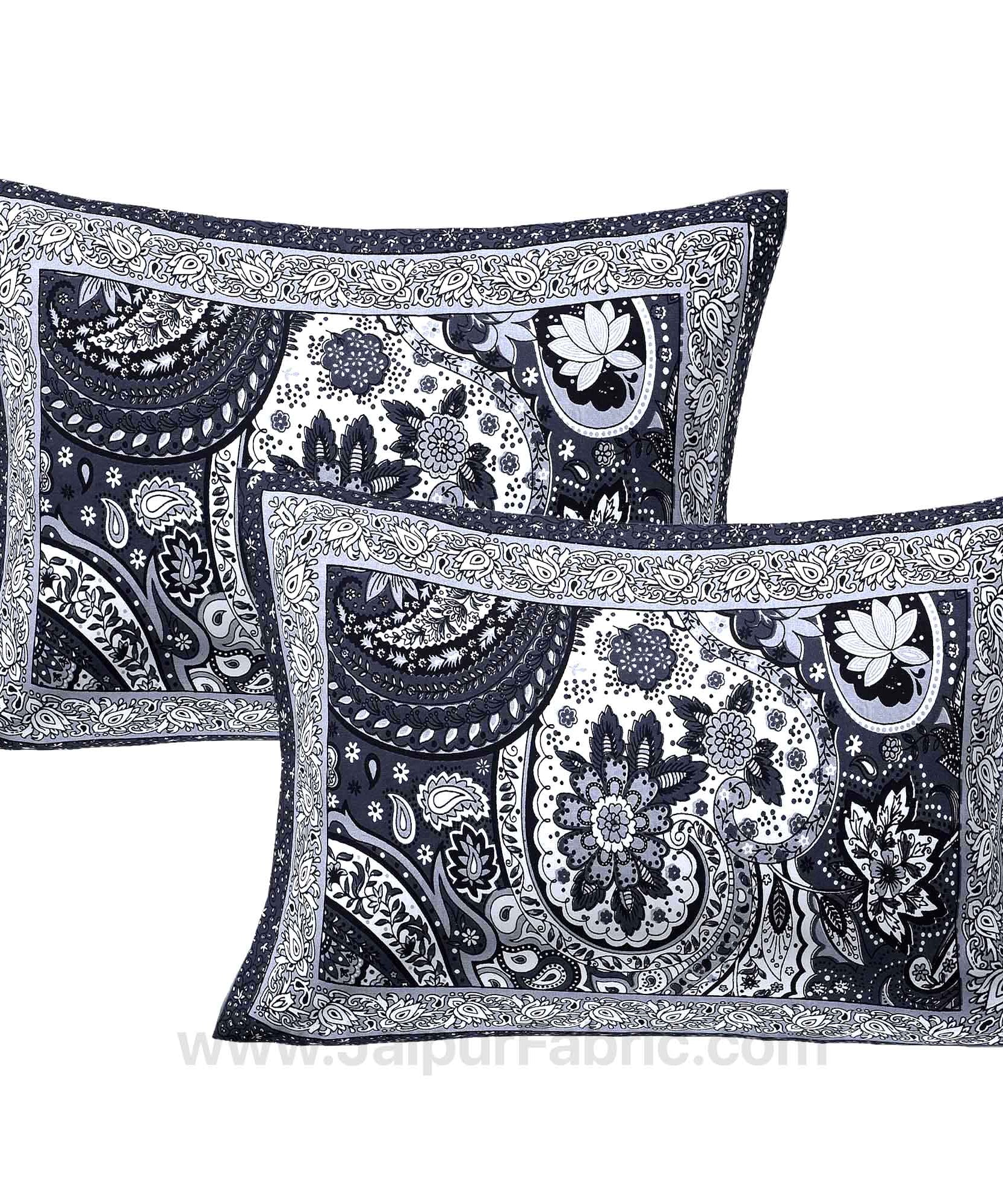 Artistic Multicolor Cotton Double Bed Set with Matching Covers