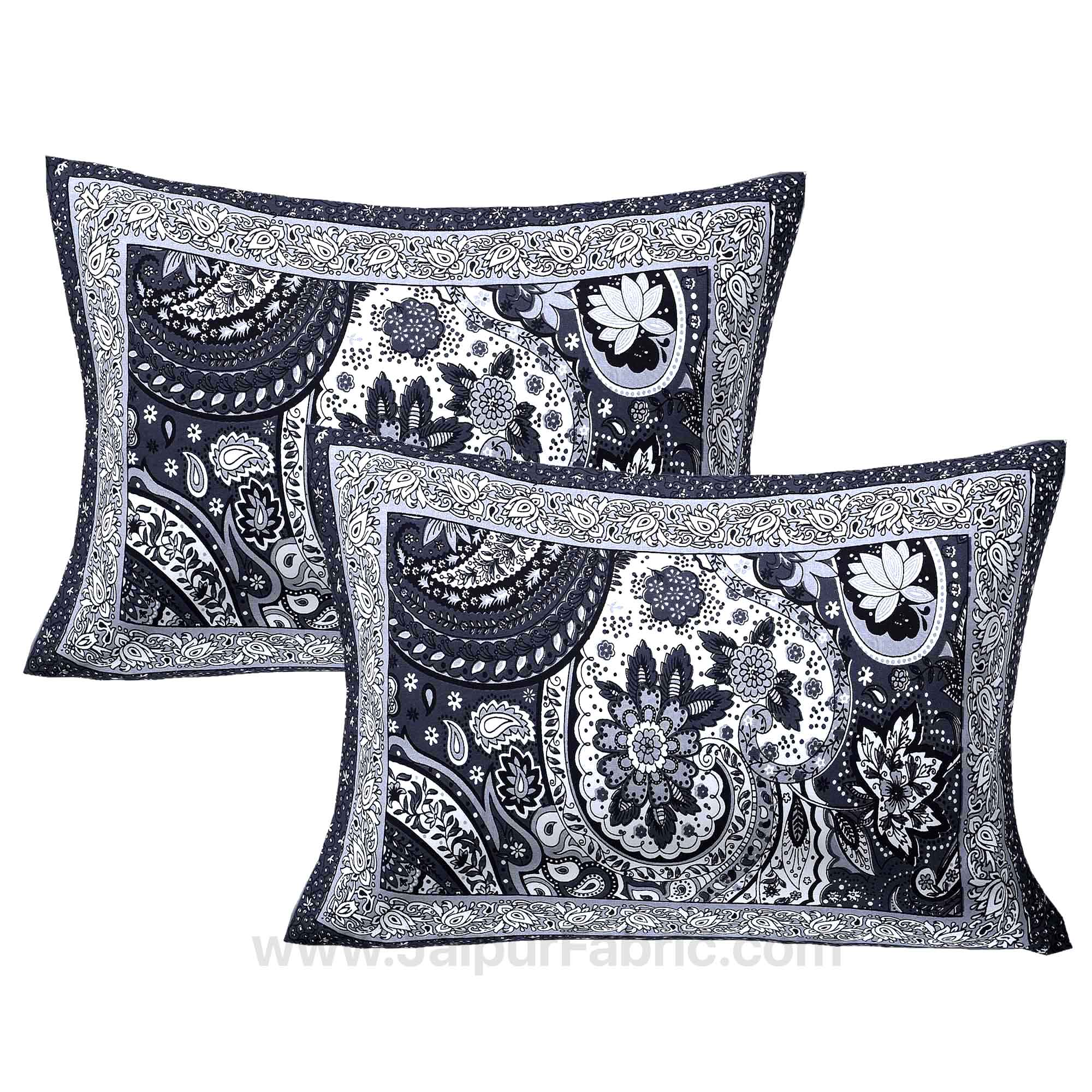 Artistic Multicolor Cotton Double Bed Set with Matching Covers