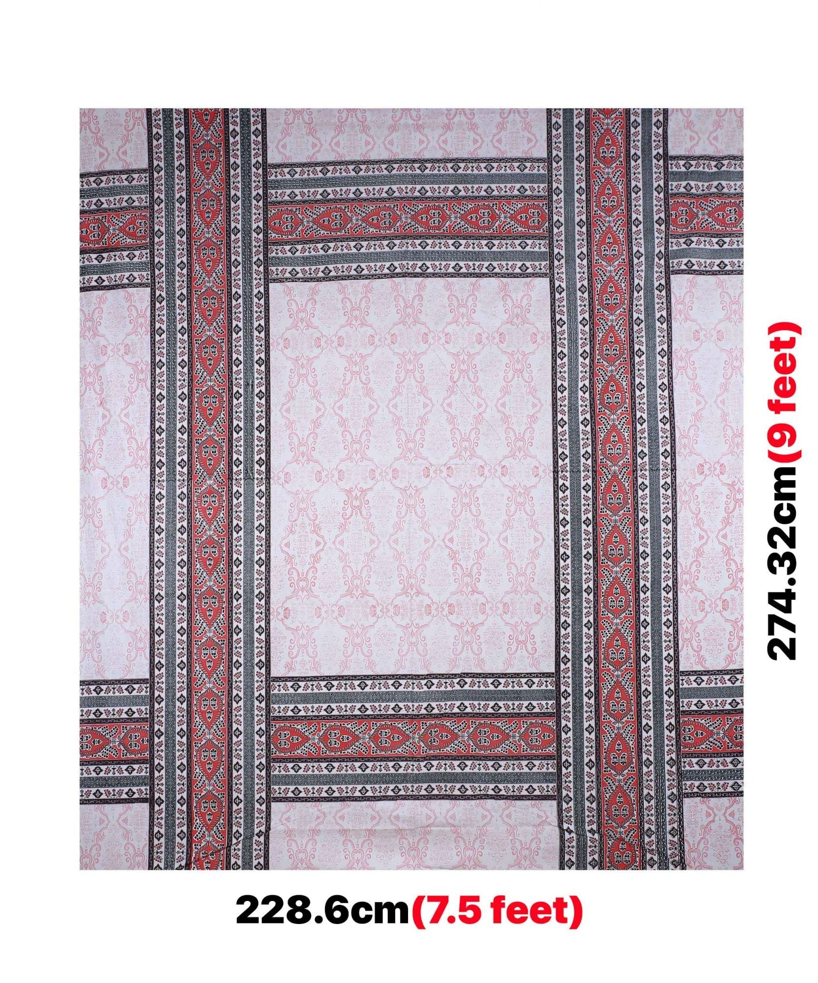 Artistic Quadrangle Red Double Bedsheet