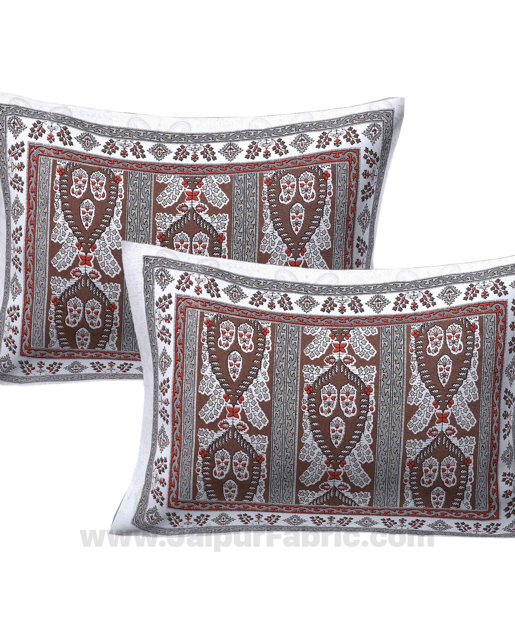 Artistic Quadrangle Brown Double Bedsheet