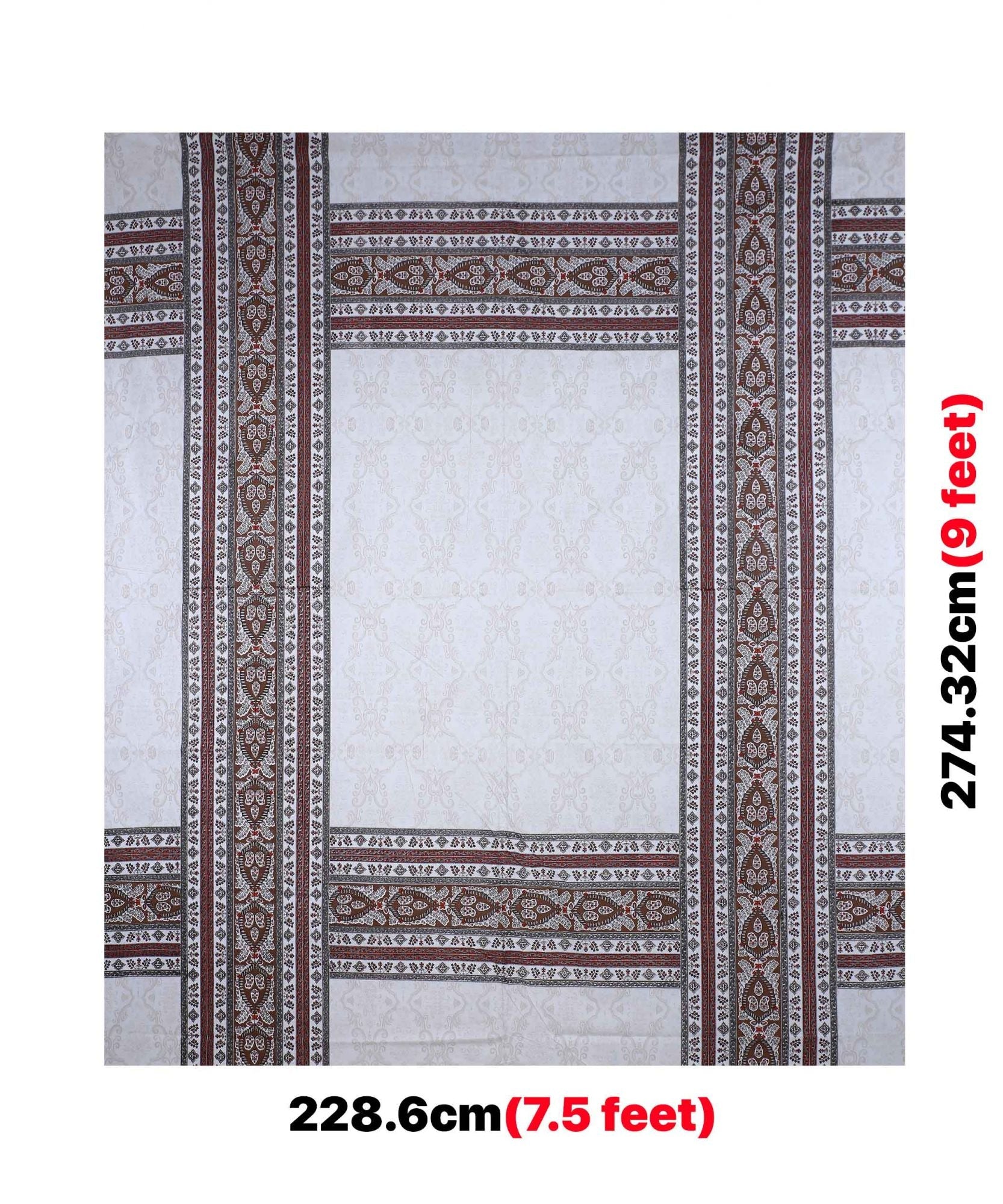 Artistic Quadrangle Brown Double Bedsheet