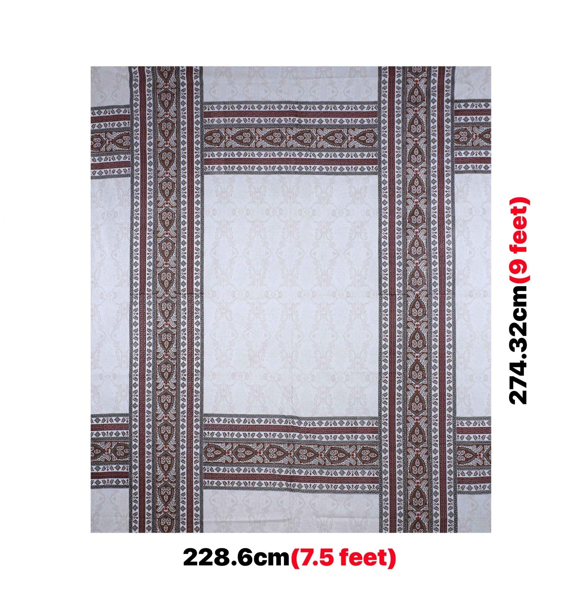 Artistic Quadrangle Brown Double Bedsheet