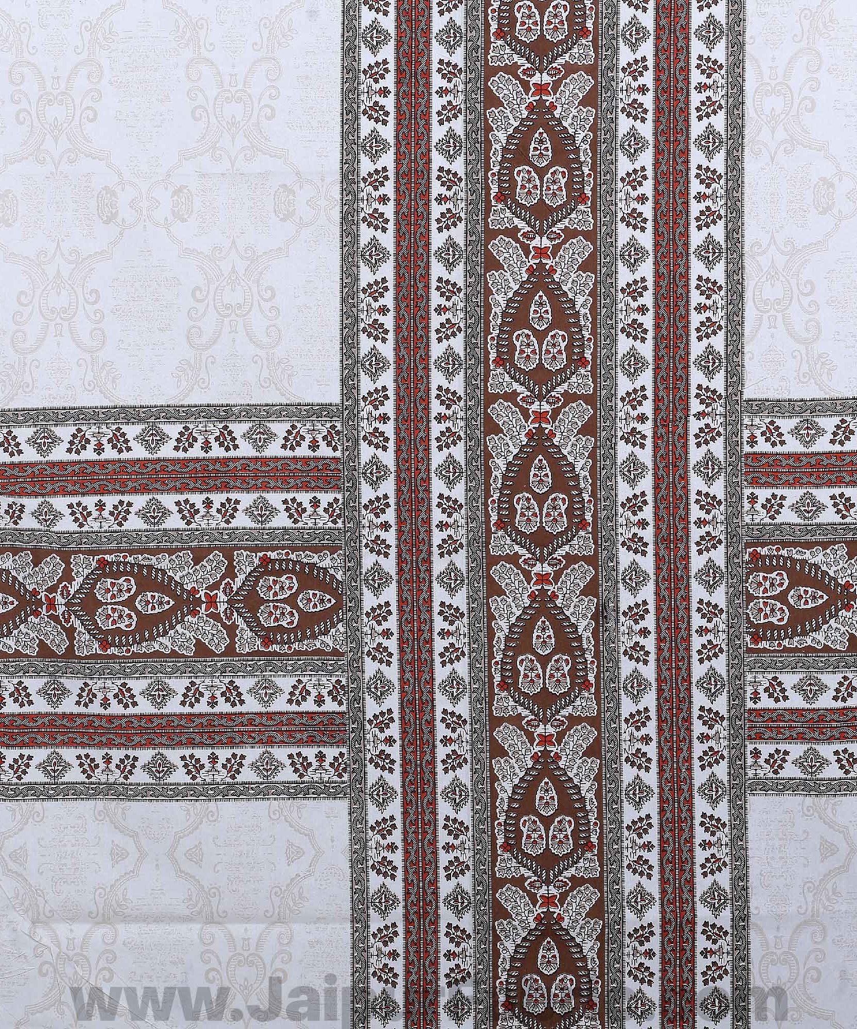 Artistic Quadrangle Brown Double Bedsheet