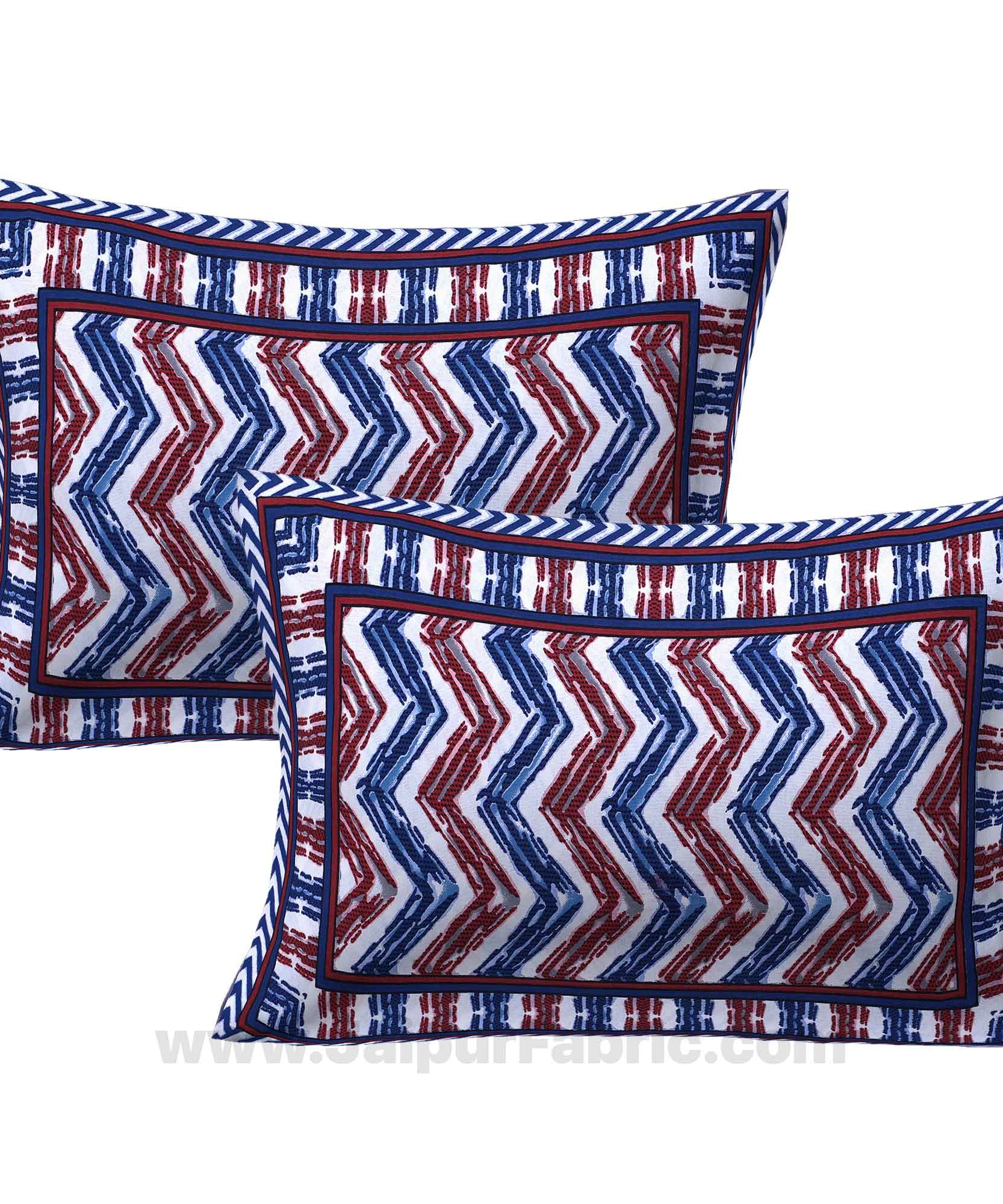 Zigzag Pulse Navy Blue Double Bedsheet