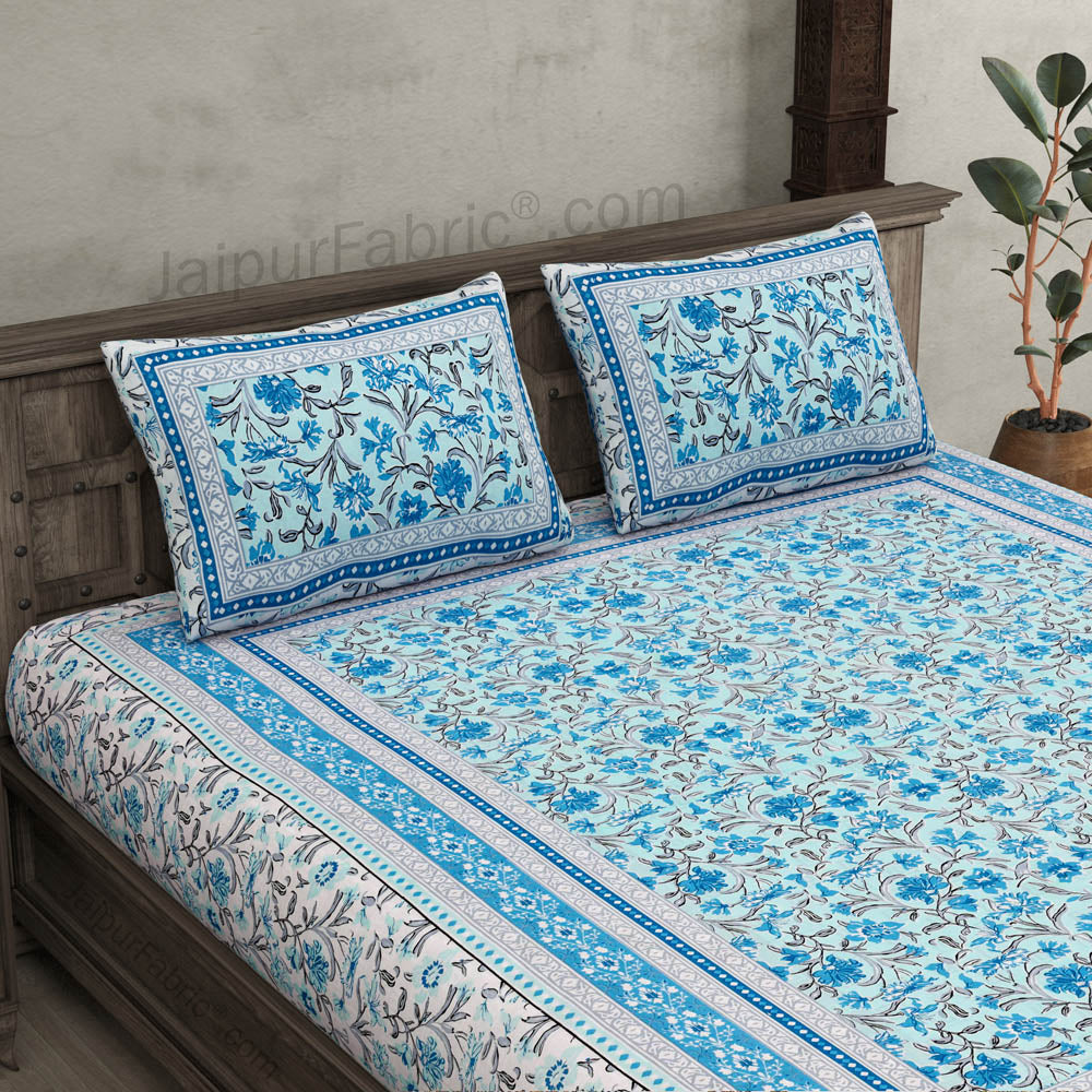Awesome Leaves Pure Cotton Double Bedsheet – Choose Your Favorite Shade