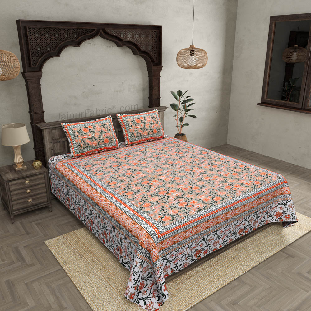 Awesome Leaves Pure Cotton Double Bedsheet – Choose Your Favorite Shade