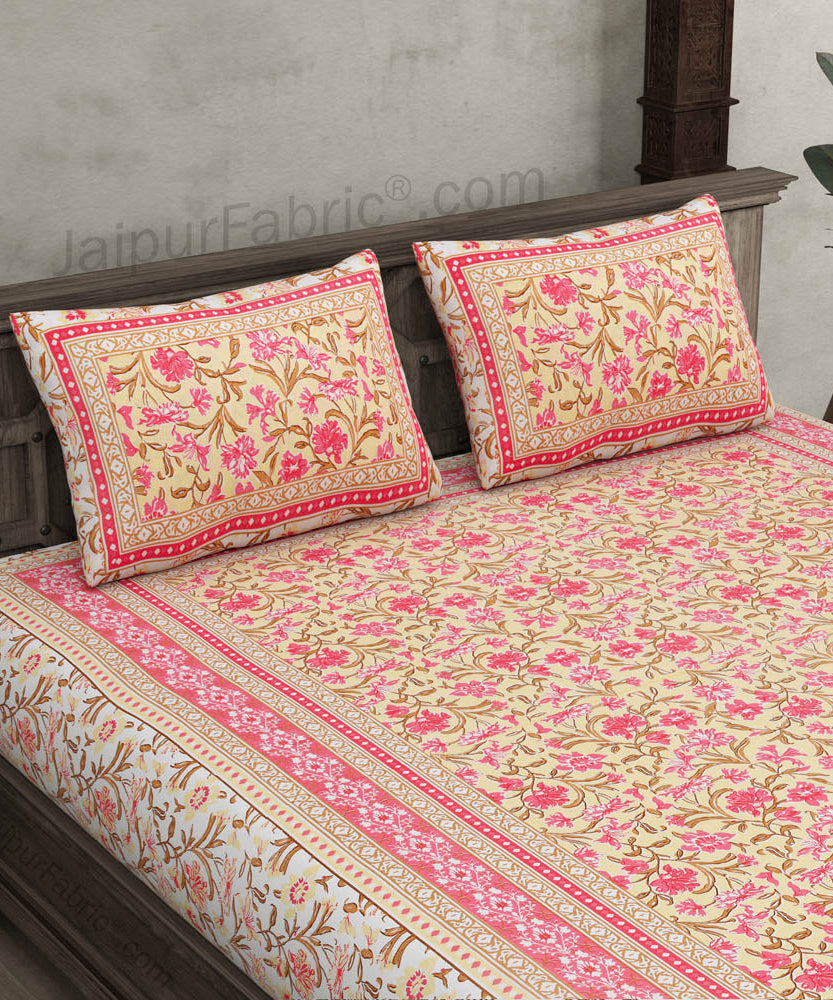 Awesome Leaves Pure Cotton Double Bedsheet – Choose Your Favorite Shade
