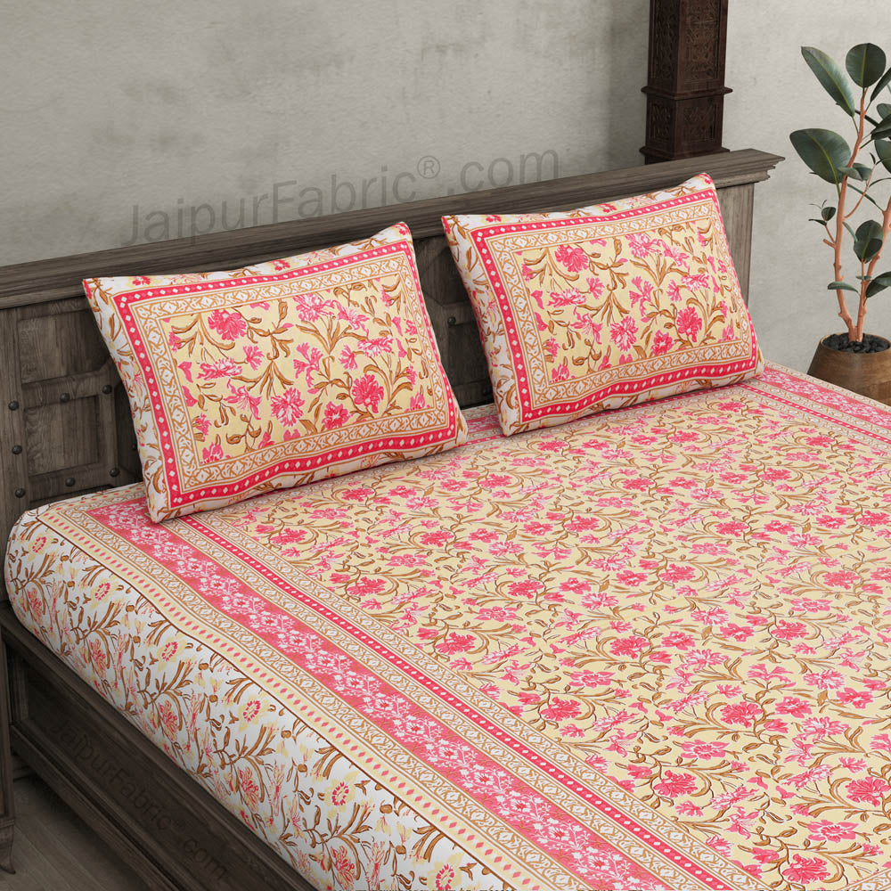 Awesome Leaves Pure Cotton Double Bedsheet – Choose Your Favorite Shade