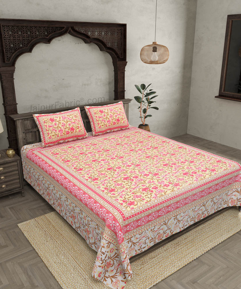 Awesome Leaves Pure Cotton Double Bedsheet – Choose Your Favorite Shade
