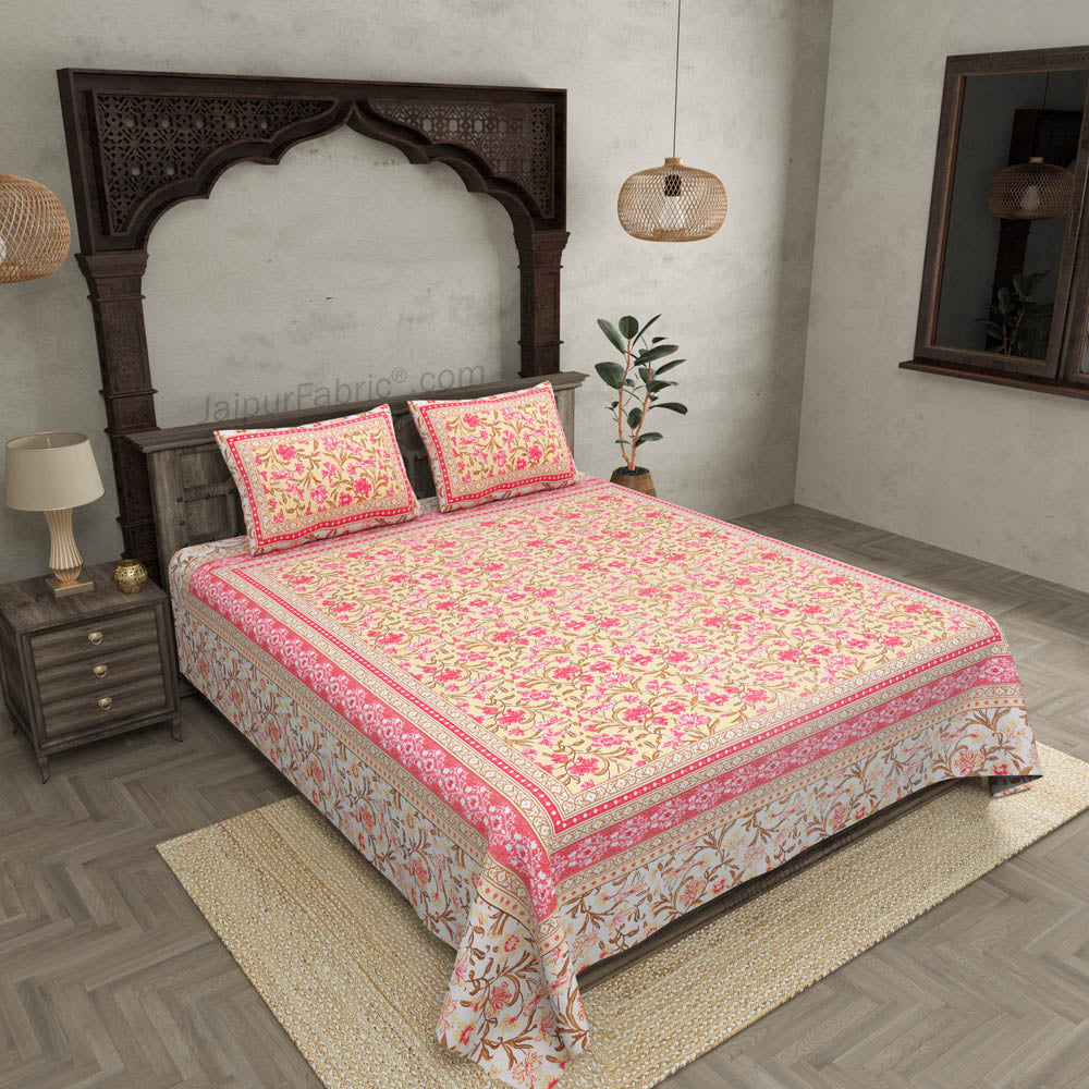 Awesome Leaves Pure Cotton Double Bedsheet – Choose Your Favorite Shade